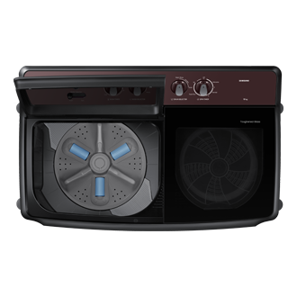 12.0 kg Semi Automatic Washing Machine with Toughened Glass Lid, WT12F4560RB Top Wine 