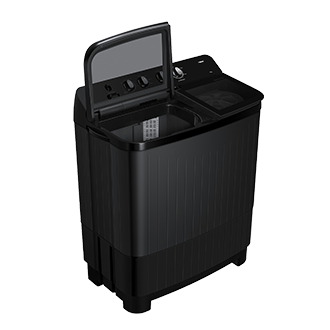 8.0 kg Semi Automatic Washing Machine with Toughened Glass Lid, WT80F4560GD Wash-Tray-Open Black 