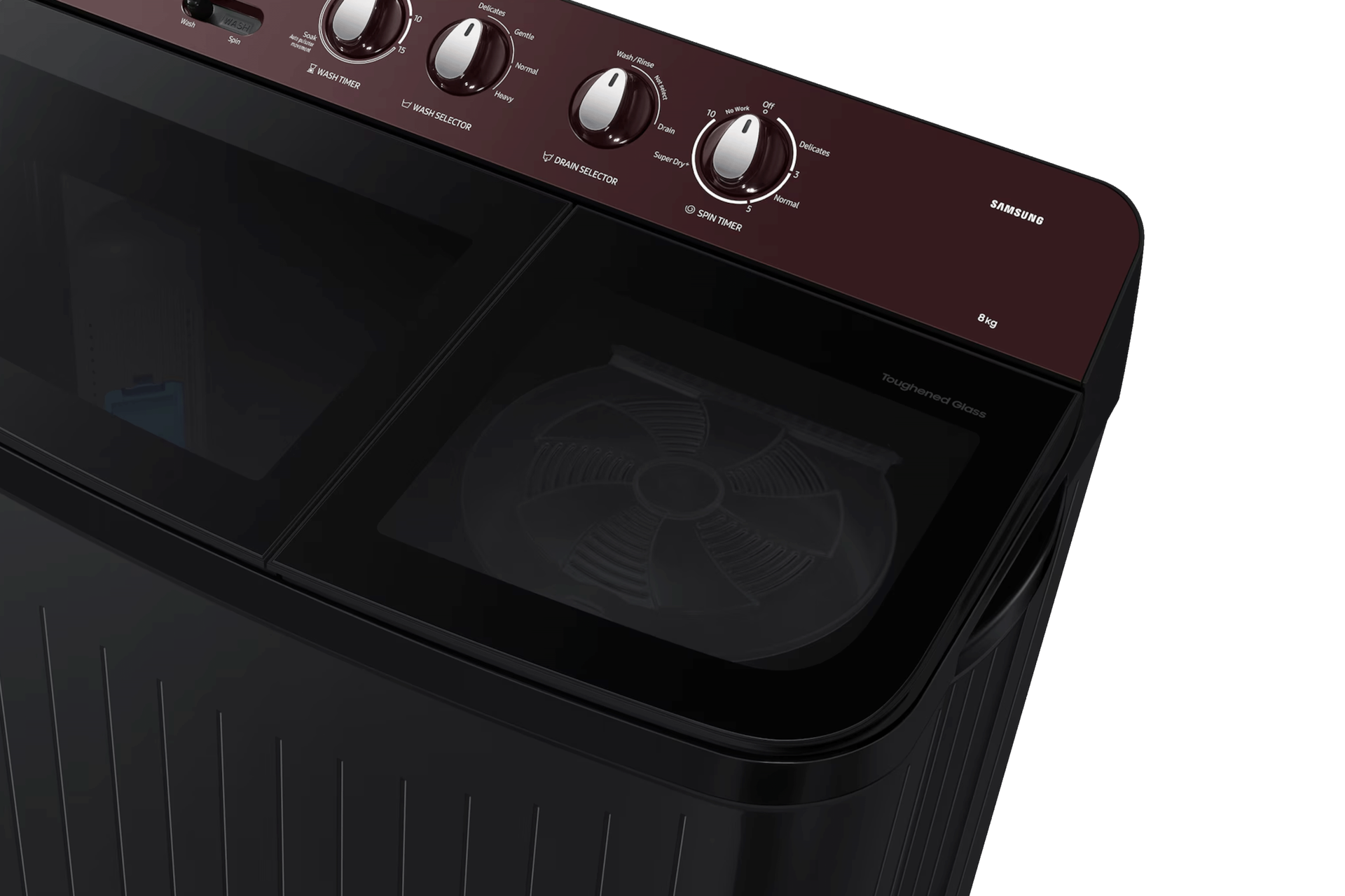 8.0 kg Semi Automatic Washing Machine with Toughened Glass Lid, WT80F4560GD Detail4 Wine 