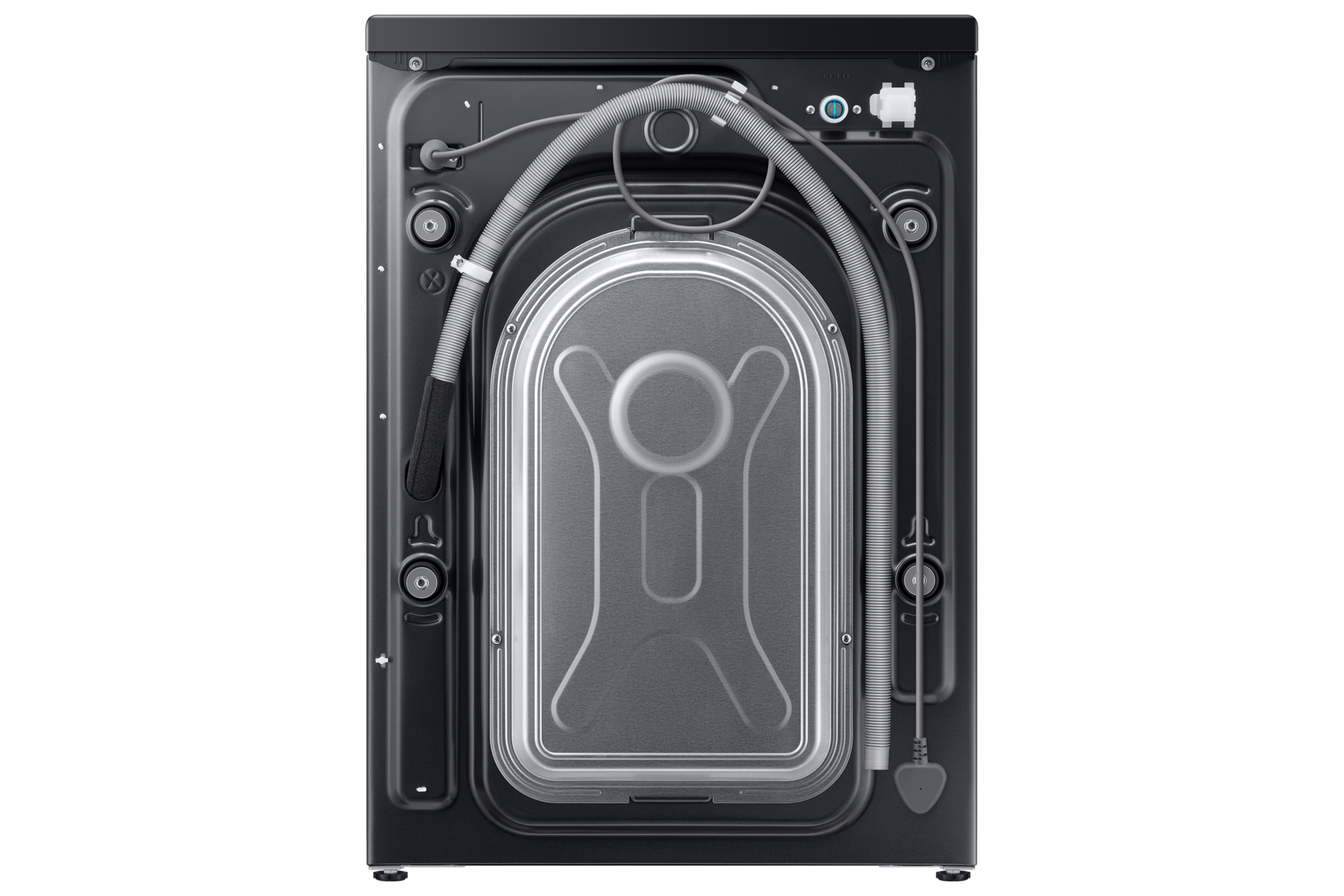 7.0 kg Front Load Washing Machine with Diamond Drum Back Black 