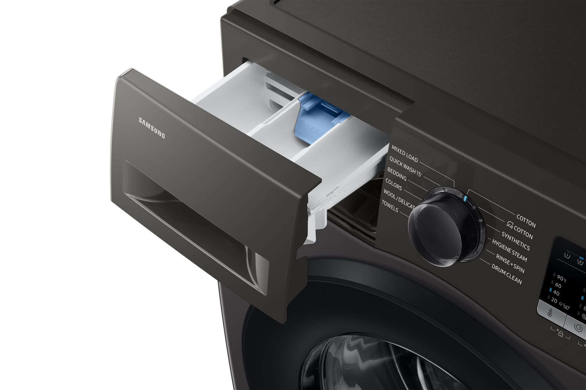 7.0 kg Front Load Washing Machine with Diamond Drum Detail Refined Inox 
