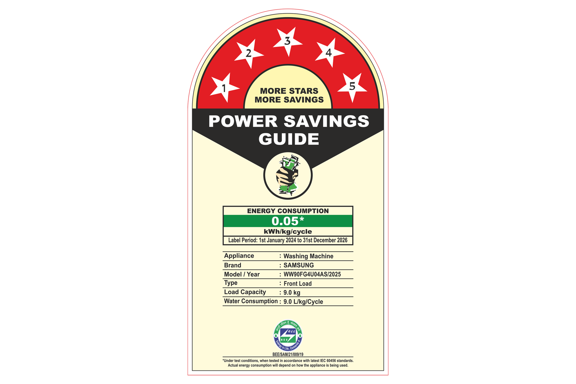 9.0 kg Front Load Washing Machine, Hygiene Steam, WW90FG4U04AS Navy