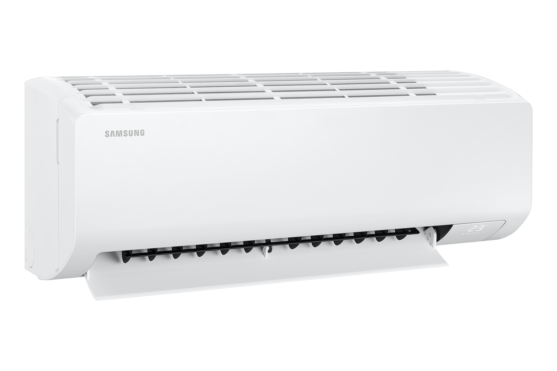 Bespoke AI WAll Mounted AC Non-WindFree With Fast Cooling Quick Remote L-Perspective-Open White 