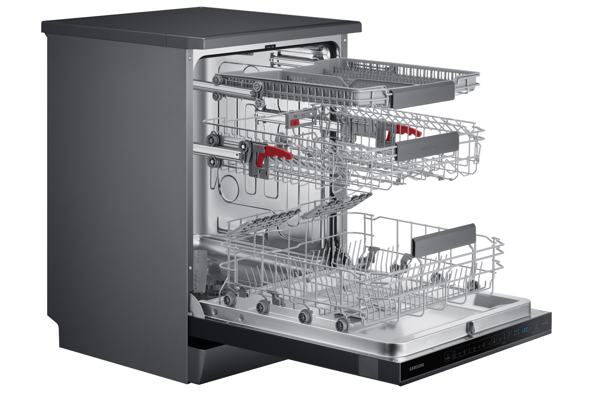 DW8500AM DW60A8050FB Freestanding Dishwasher with High Energy Efficiency Simply more convenient  (2021) Side-Perspective1 Black 