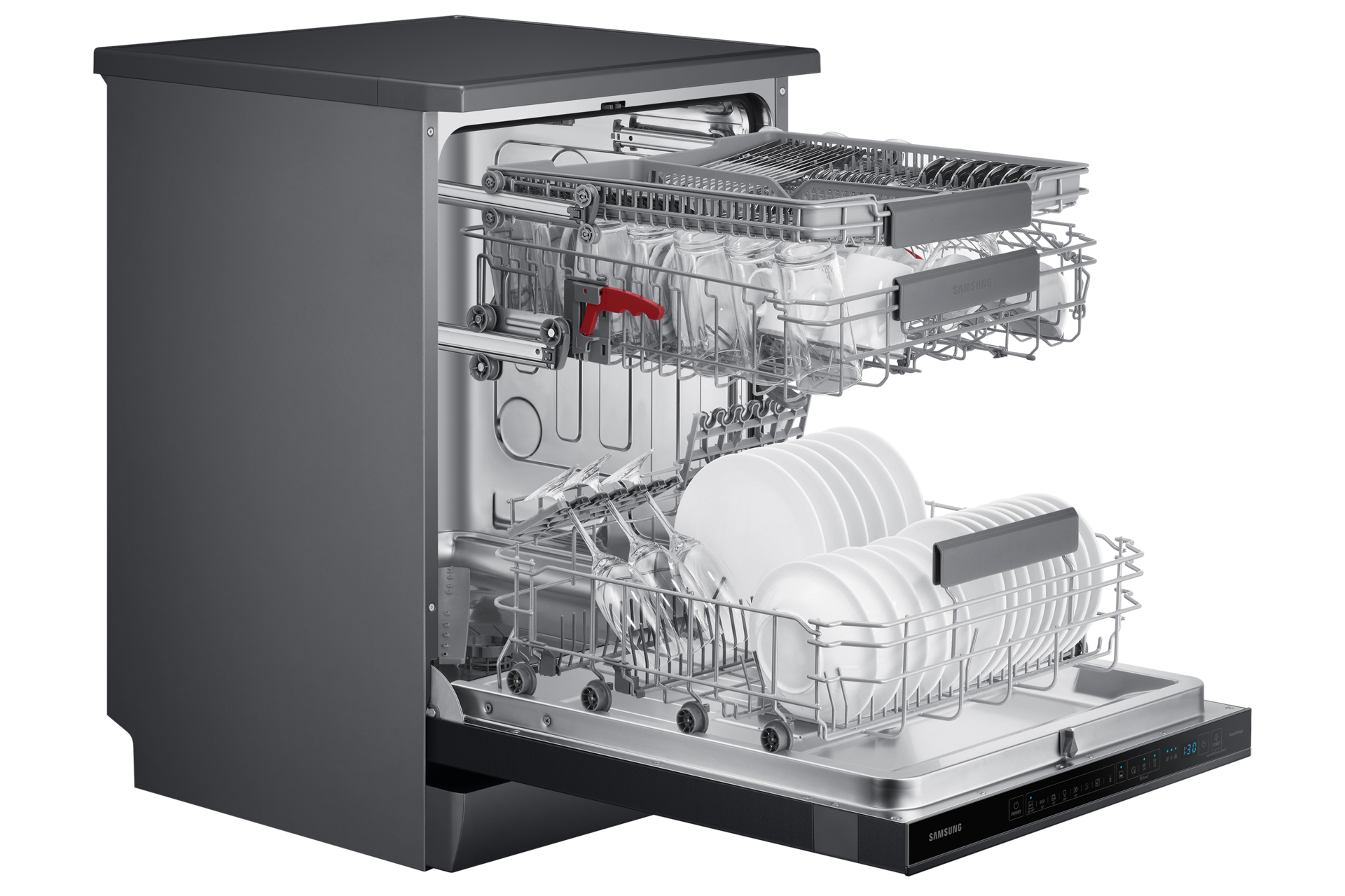 DW8500AM DW60A8050FB Freestanding Dishwasher with High Energy Efficiency Simply more convenient  (2021) Side-Perspective2 Black 