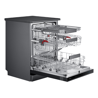 DW8500AM DW60A8050FB Freestanding Dishwasher with High Energy Efficiency Simply more convenient  (2021) Side-Perspective1 Black 