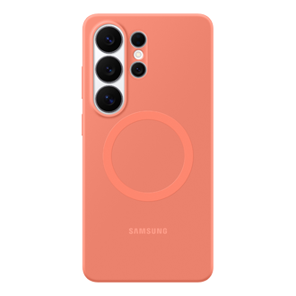 غطاء مغناطيسي سيليكون لهاتف Galaxy S26 Ultra Front Coralred 