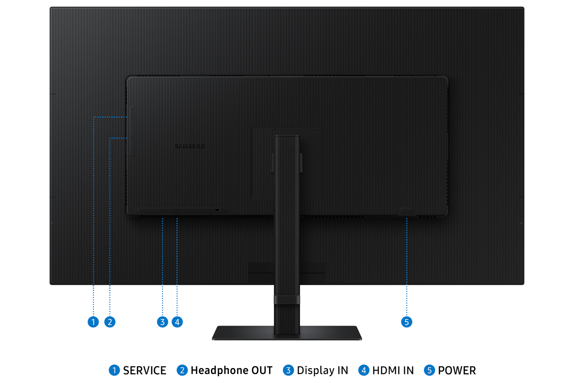 37" ViewFinity S7 S70D UHD Monitor Back Black 