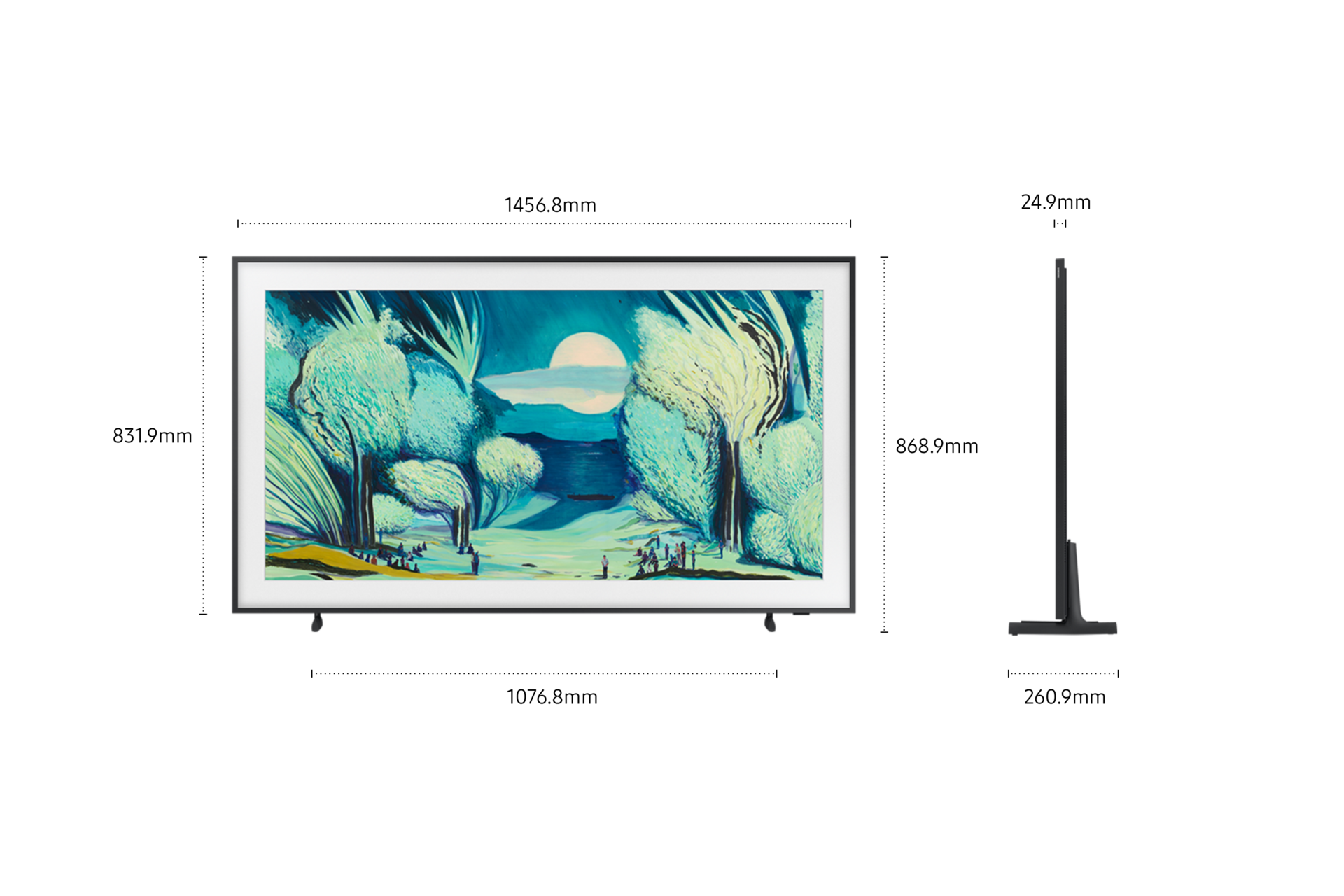 تلفزيون ذكي The Frame 4K Samsung Vision AI Smart TV (2025) مقاس 65 بوصة أسود