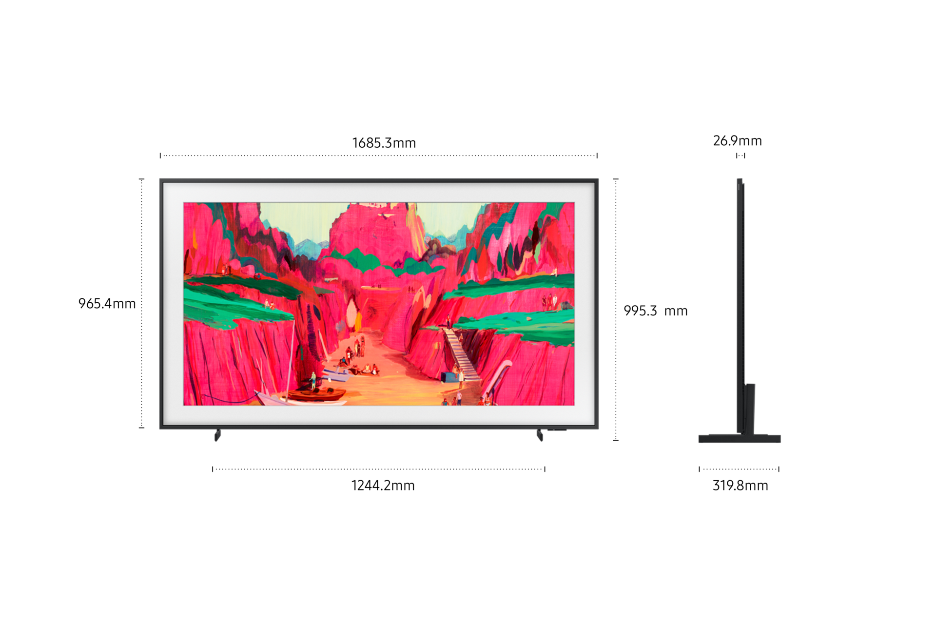 تلفزيون ذكي (2025) The Frame Pro 4K Samsung Vision AI مقاس 75 بوصة أسود