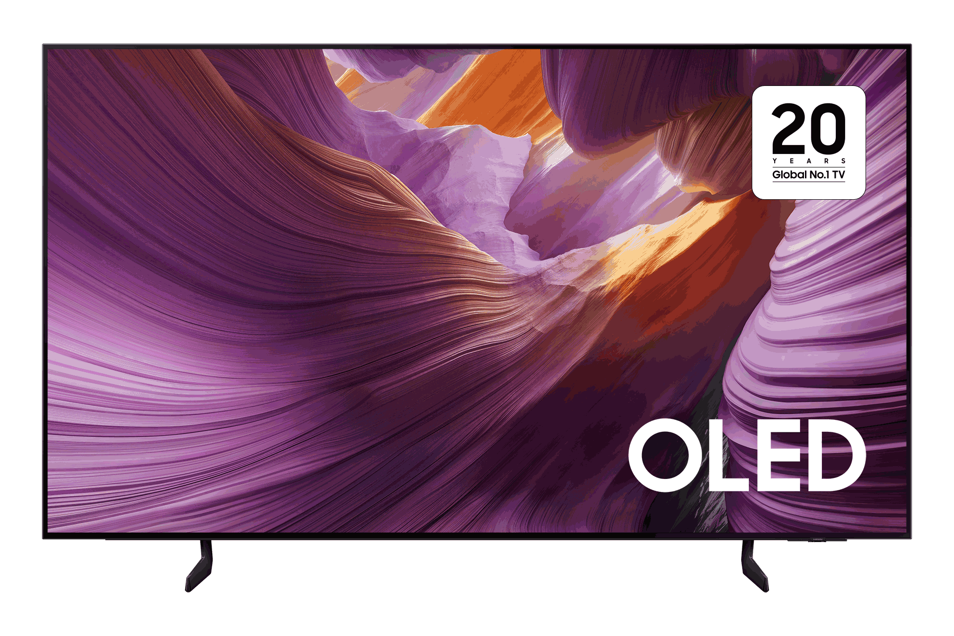 {size}" OLED S85F 4K Samsung Vision AI Smart TV (2025) Front Black 