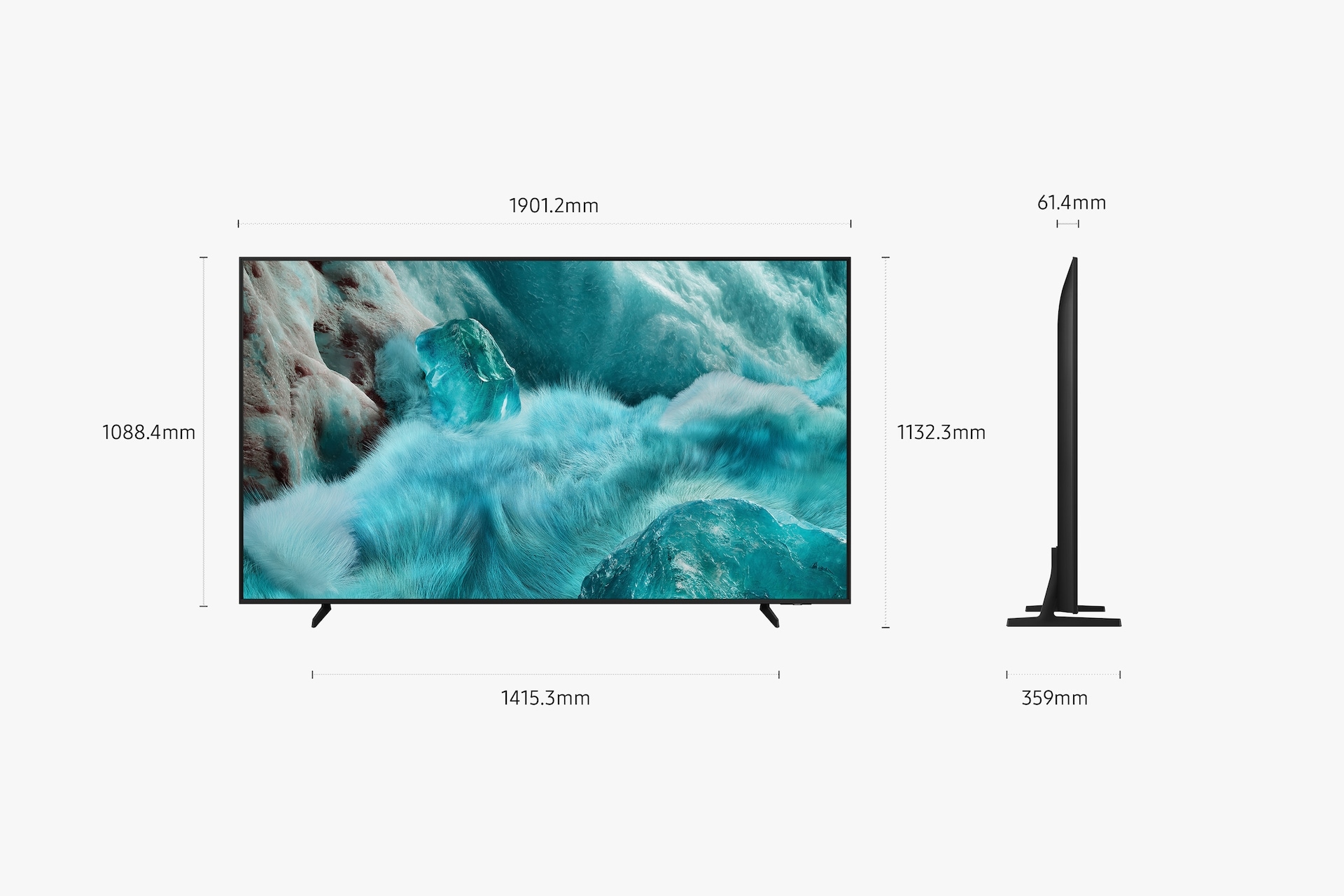 تەلەفزیۆنی زیرەکی 85 ئینچی QLED Q7F 4K Samsung Vision AI (2025) ڕەش