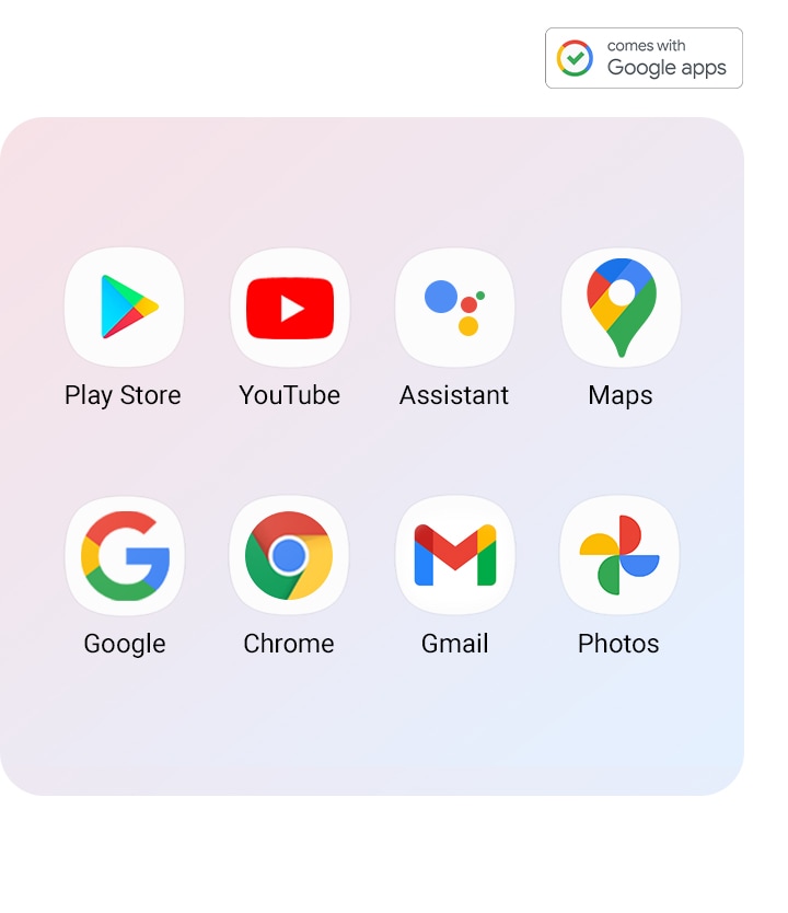 جدیدترین برنامه های Google را در سیستم عامل Android، که کاملاً در Galaxy A22 پشتیبانی می شود دریافت کنید.