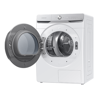 Laundry Dryer with Hybrid Heat Pump and AI Control DV16DG8600BWU3 R-Perspective-Open White 