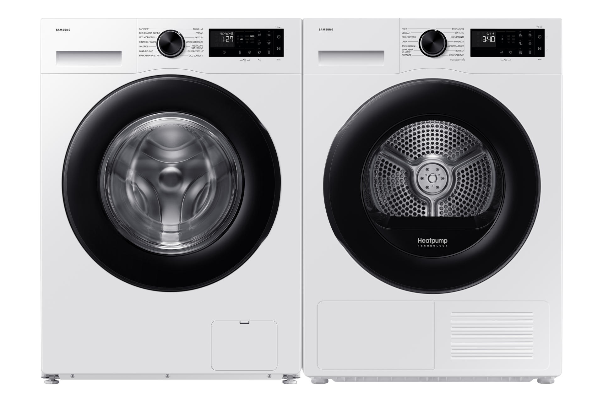 DV5000D Dryer SpaceMax™ and Hygiene Care 11kg Front-Pair White 