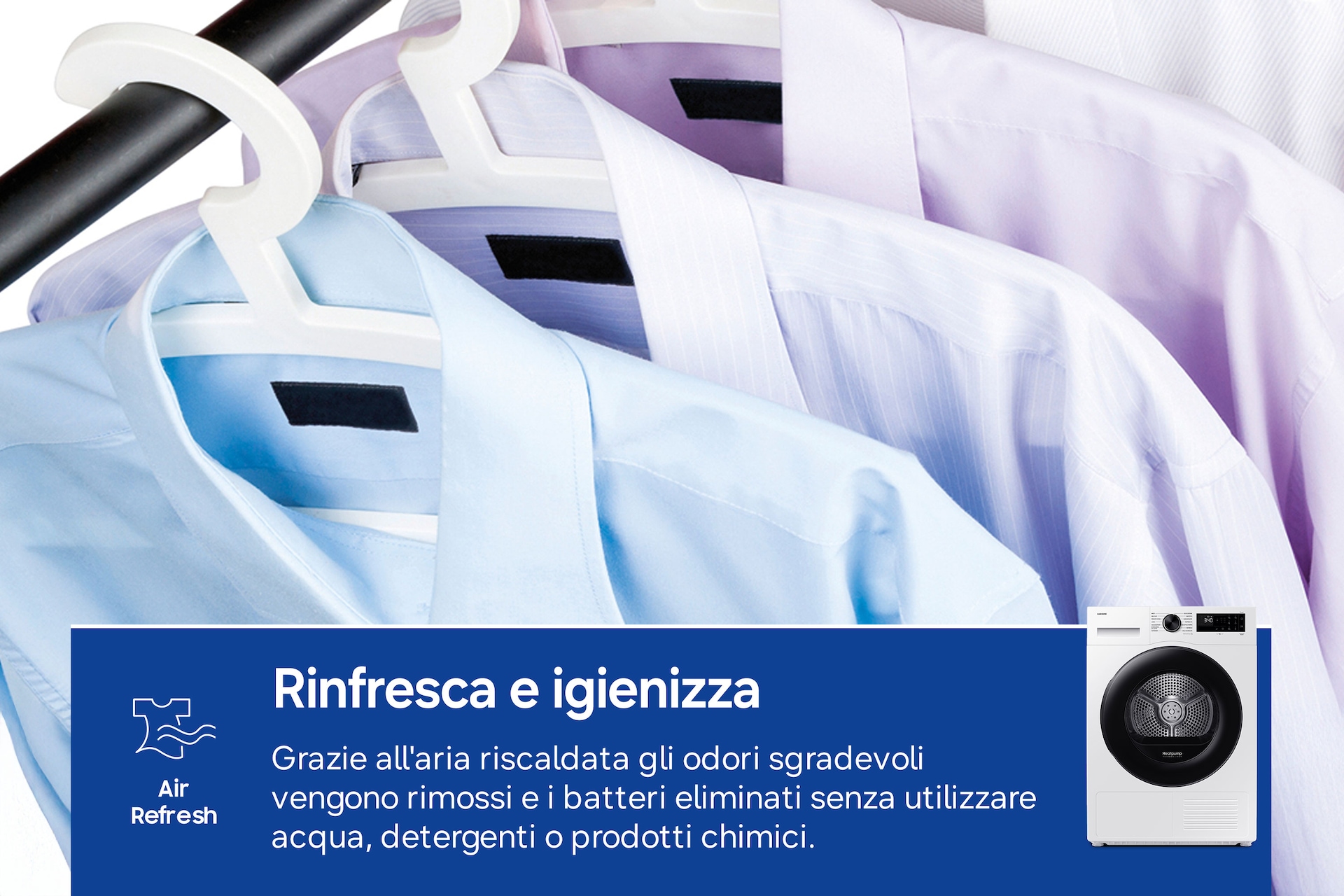 Asciugatrice Samsung Crystal EcoDry 8 Kg DV80DG52B0AEET Bianco