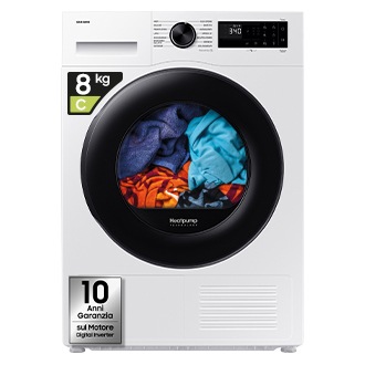 Asciugatrice Samsung Crystal EcoDry 8 Kg DV80DG52B0AEET Bianco