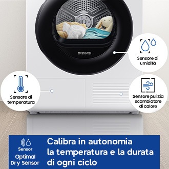 Asciugatrice Samsung Crystal EcoDry 8 Kg DV80DG52B0AEET Bianco