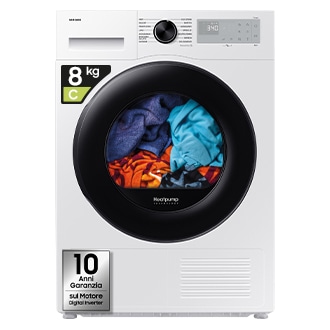 Asciugatrice Samsung Crystal EcoDry 8 Kg DV80DG52B0AHET Bianco