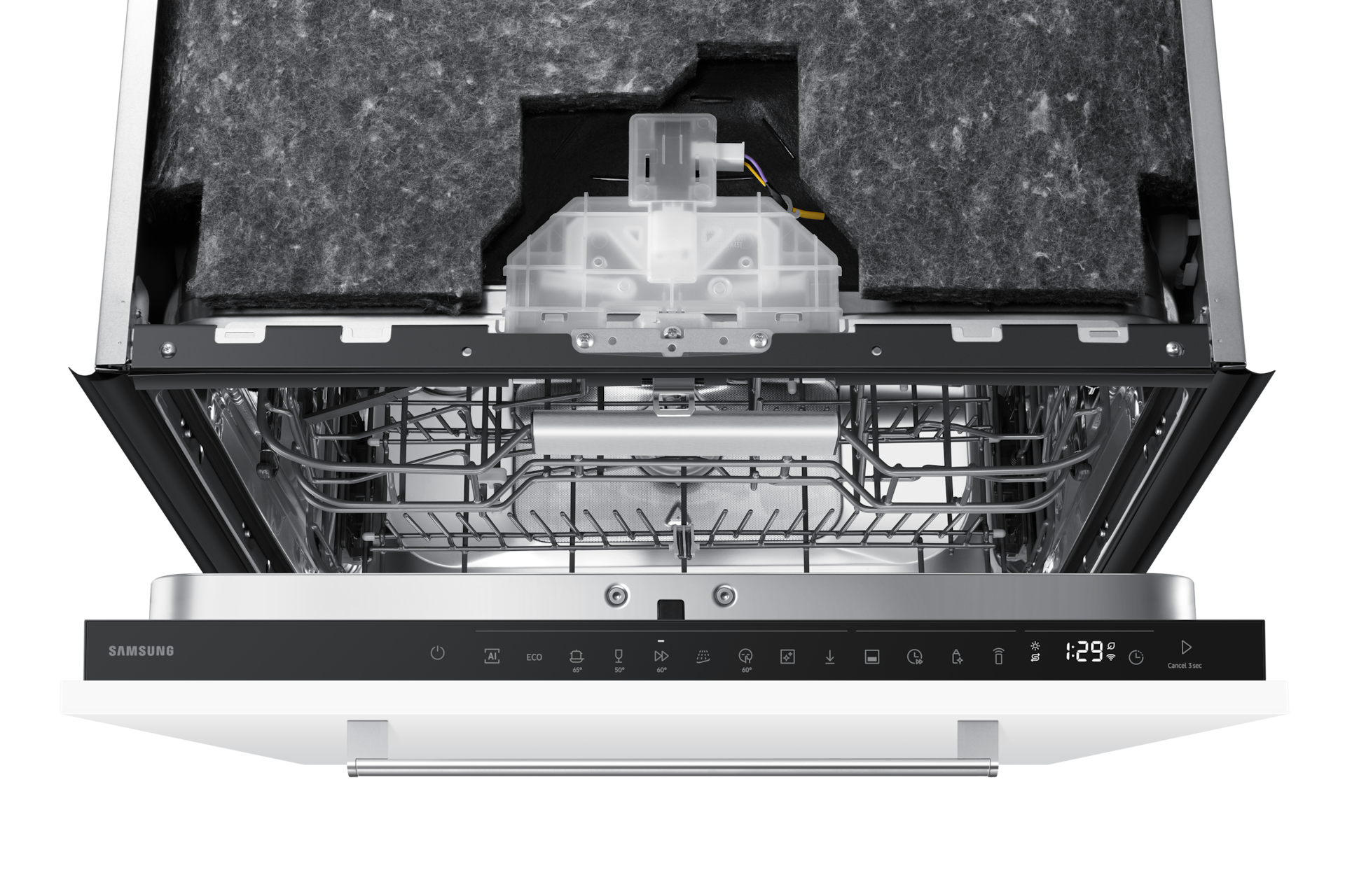 DW90H/24 Full Built-in Dishwasher Energy Efficiency and AI Wash ⠀ Control-Panel White 