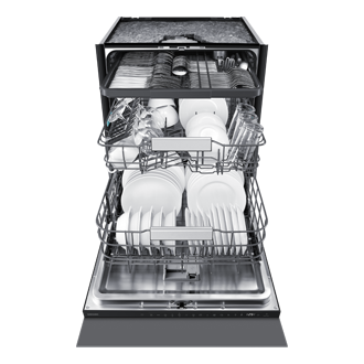 DW90H/24 Full Built-in Dishwasher Energy Efficiency and AI Wash ⠀ Front-Open3 Gray 