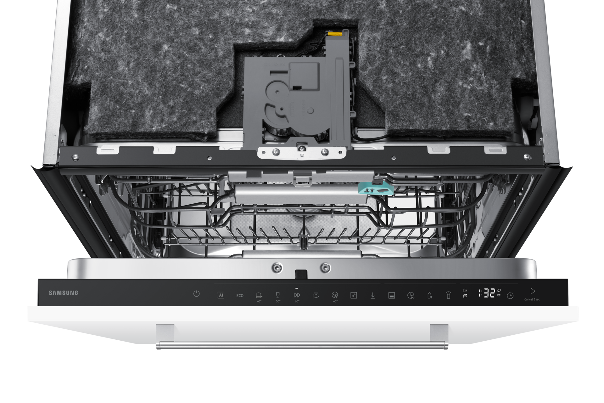 DW90H/24 Full Built-in Dishwasher Energy Efficiency and AI Wash ⠀ Control-Panel White 