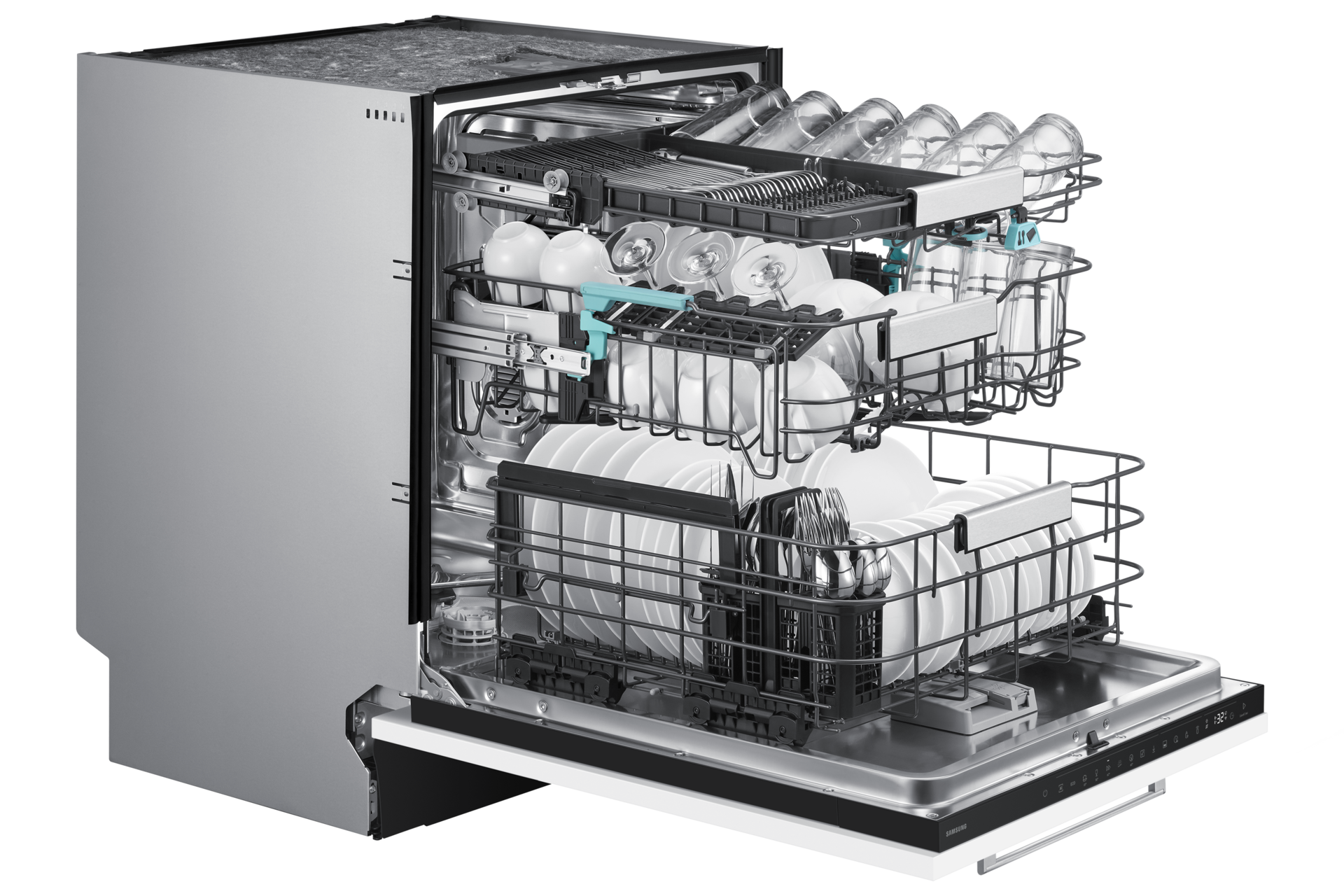 DW90H/24 Full Built-in Dishwasher Energy Efficiency and AI Wash ⠀ Dynamic1 White 