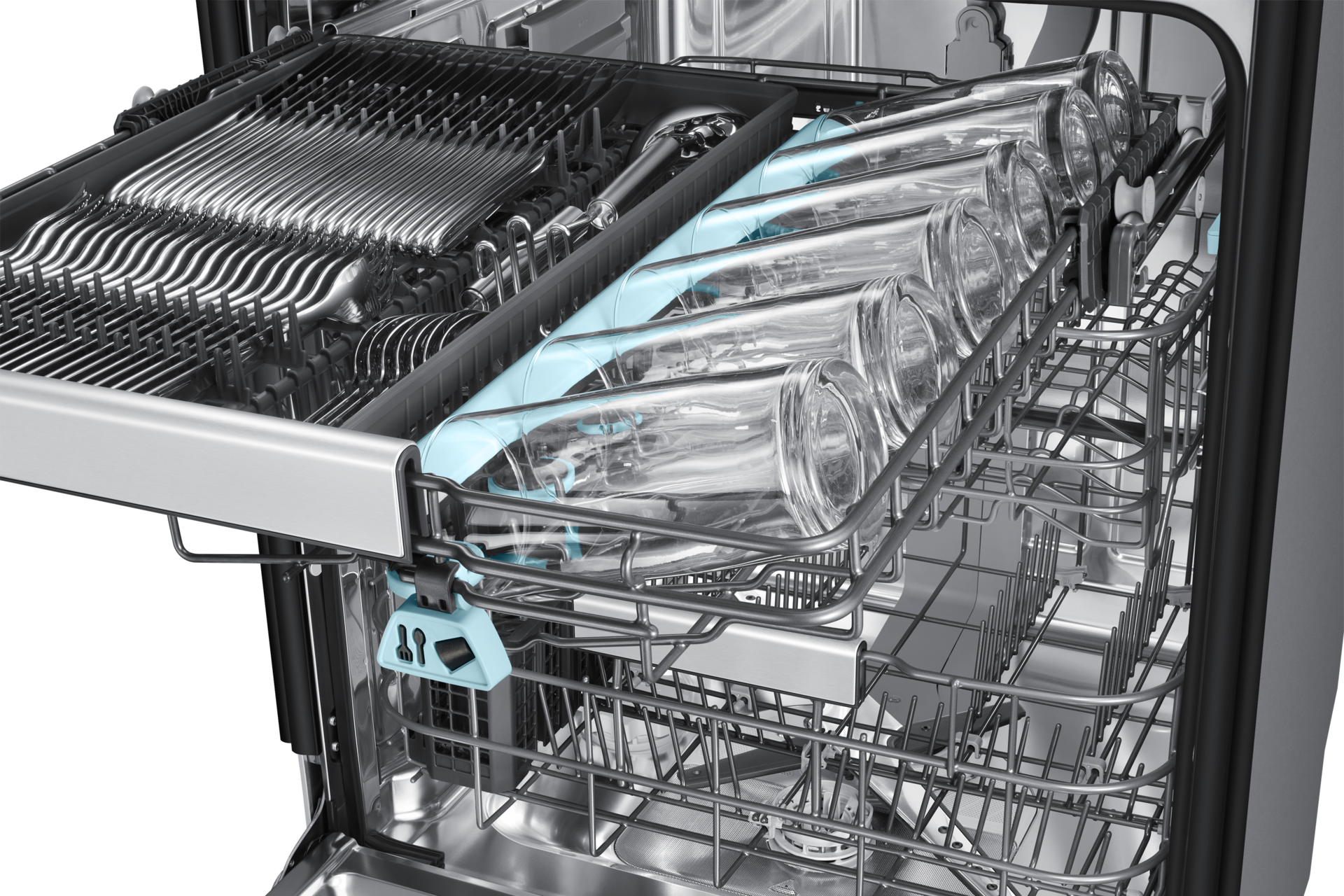 DW90H/24 Full Built-in Dishwasher Energy Efficiency and AI Wash ⠀ Detail2 White 