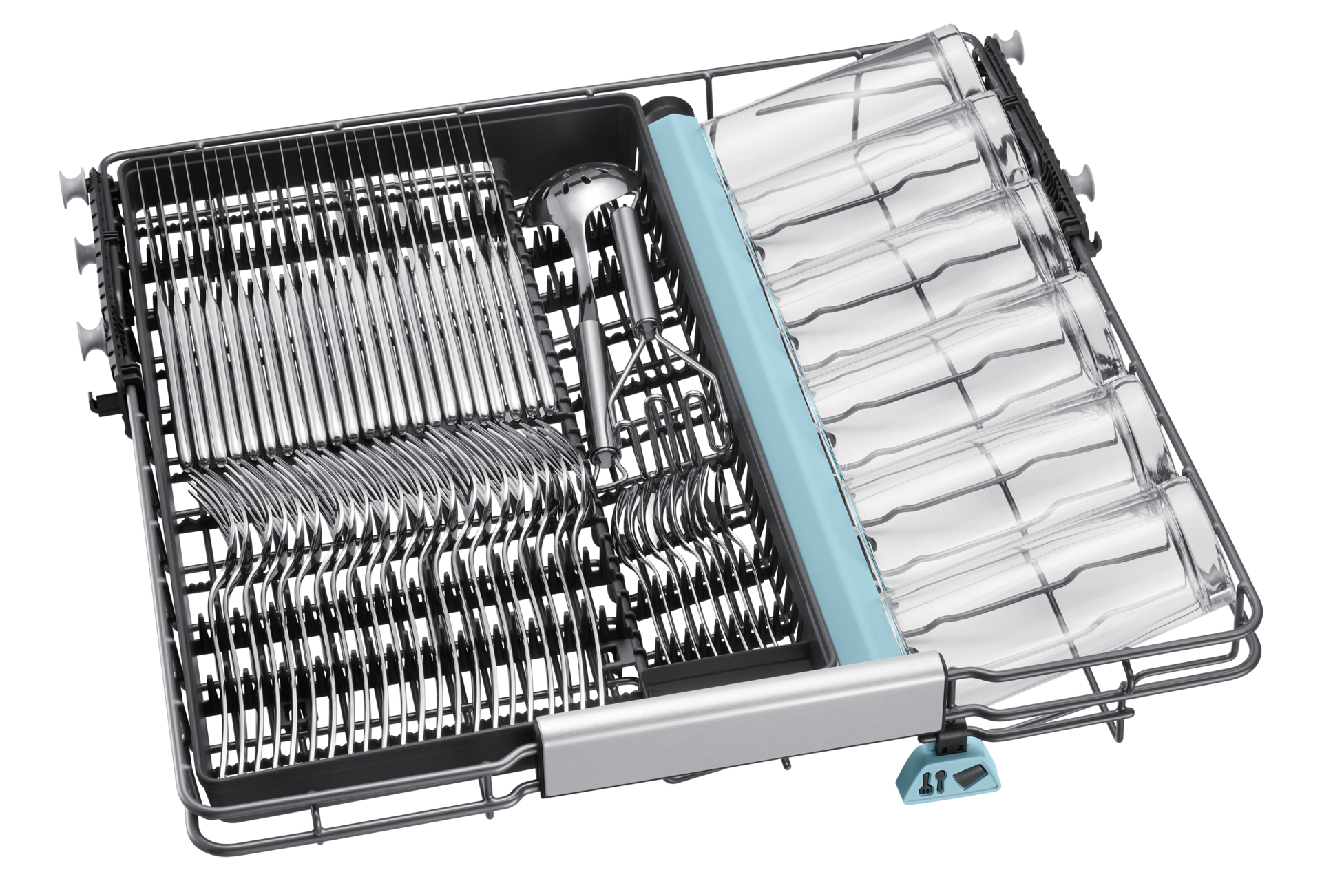 DW90H/24 Full Built-in Dishwasher Energy Efficiency and AI Wash ⠀ Detail3 White 