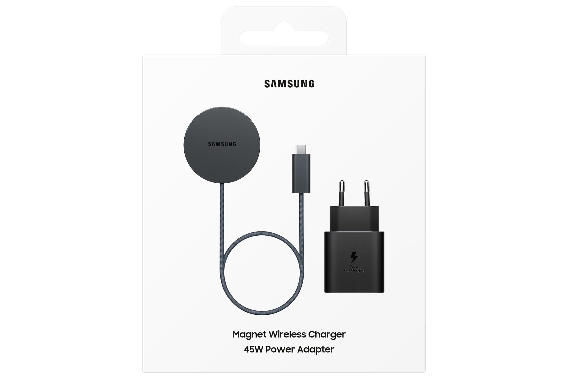 Caricabatterie Wireless Magnetico 25W (con cavo dati 1,5m) + Caricabatterie 45W Black