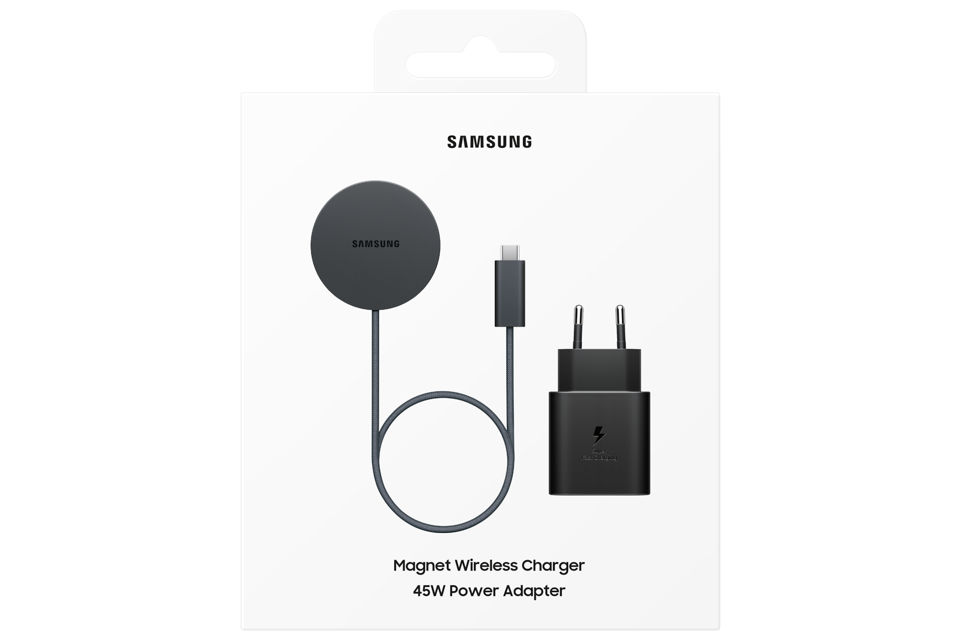 Caricabatterie Wireless Magnetico 25W (con cavo dati 1,5m) + Caricabatterie 45W Black