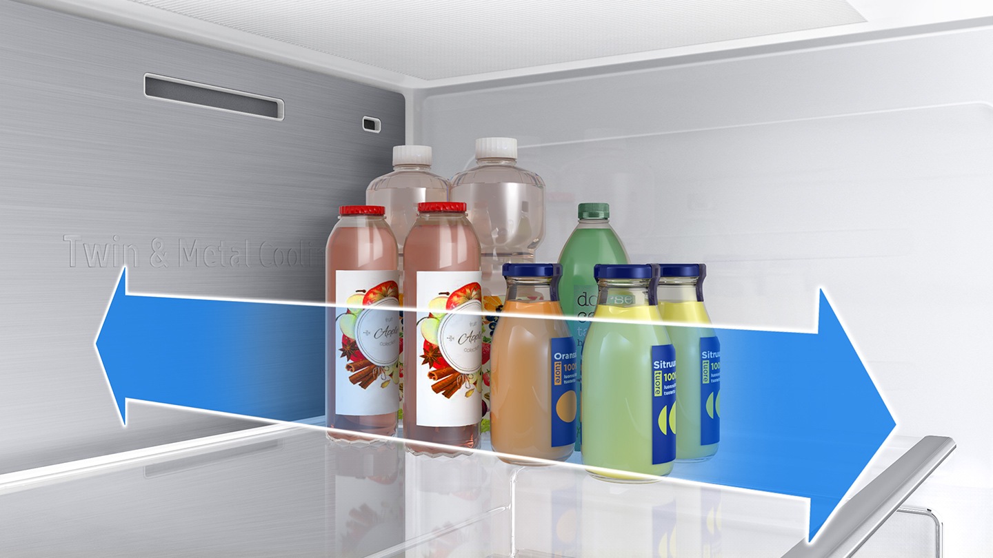 Numerose bottiglie all'interno del frigo si mantengono sempre fresche e gustose.