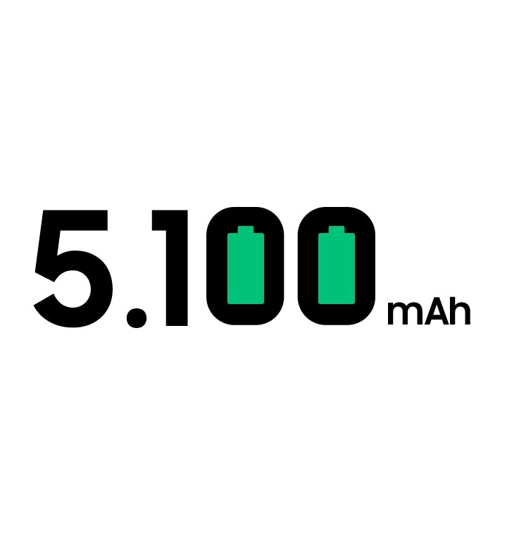 Battery cut-outs within the 5,100mAh typography are filled with green to show how much power you get.