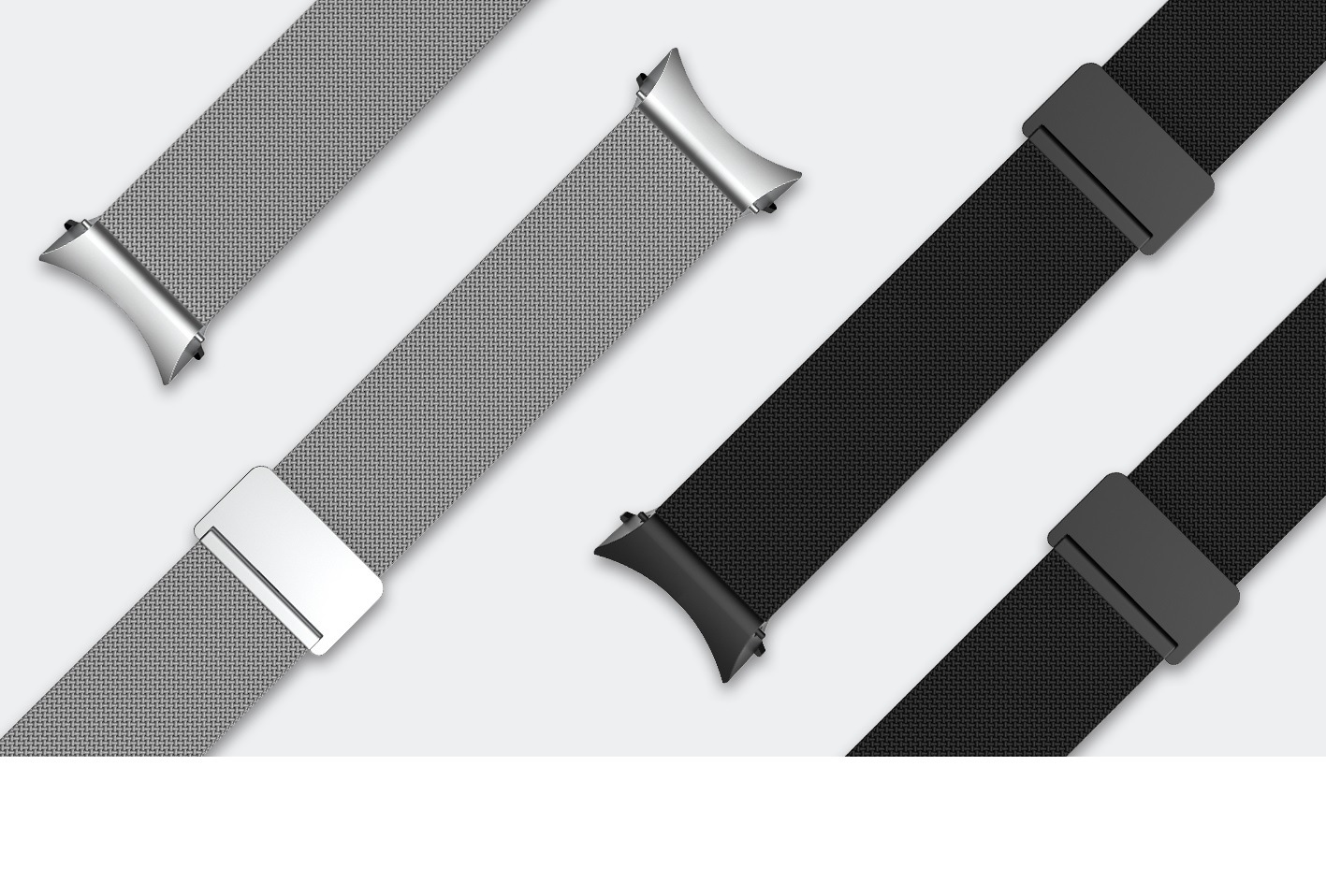 Cinturino Milanese Band nero e silver