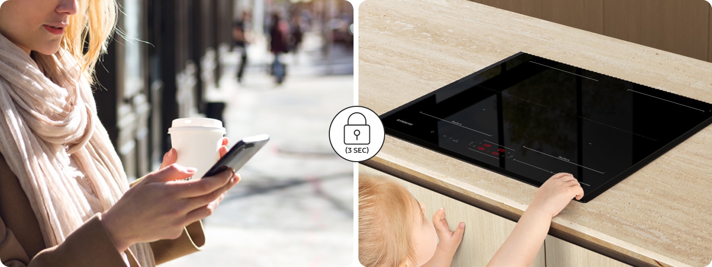 Il blocco di sicurezza per bambini può essere attivato e disattivato in 3 secondi ovunque tramite l'app SmartThings sul tuo smartphone.