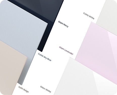 Exista panouri Glam Navy, Cotta Sky Blue, Satin Beige, Cotta White, Glam Lavender, Glam White Bespoke.