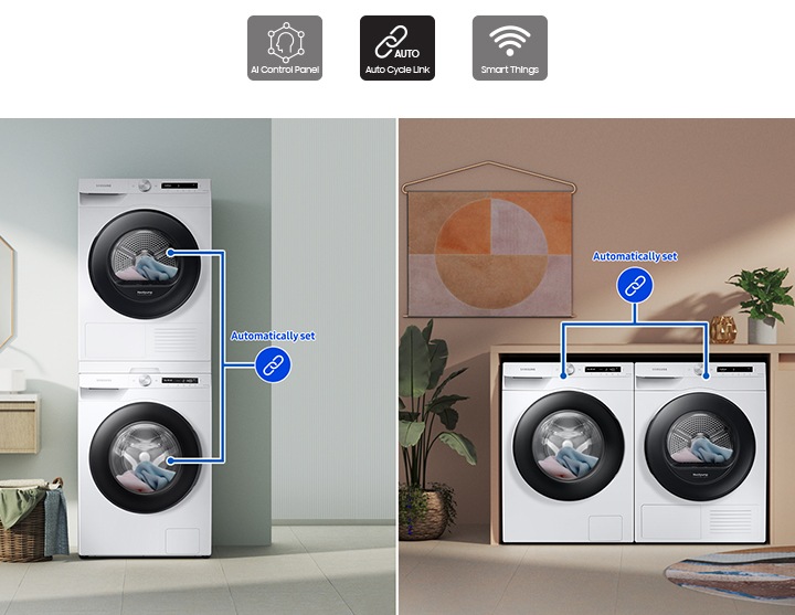 Lavatrice Samsung AI Control Ecodosatore 9Kg WW90T504DAWCS3 White