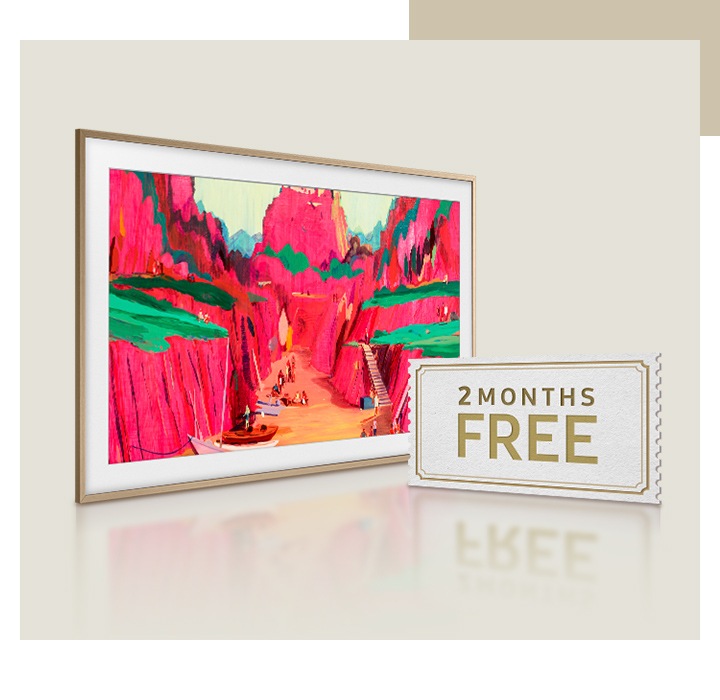 The Frame displays a colorful work of art from the Art Store. 2 months free.