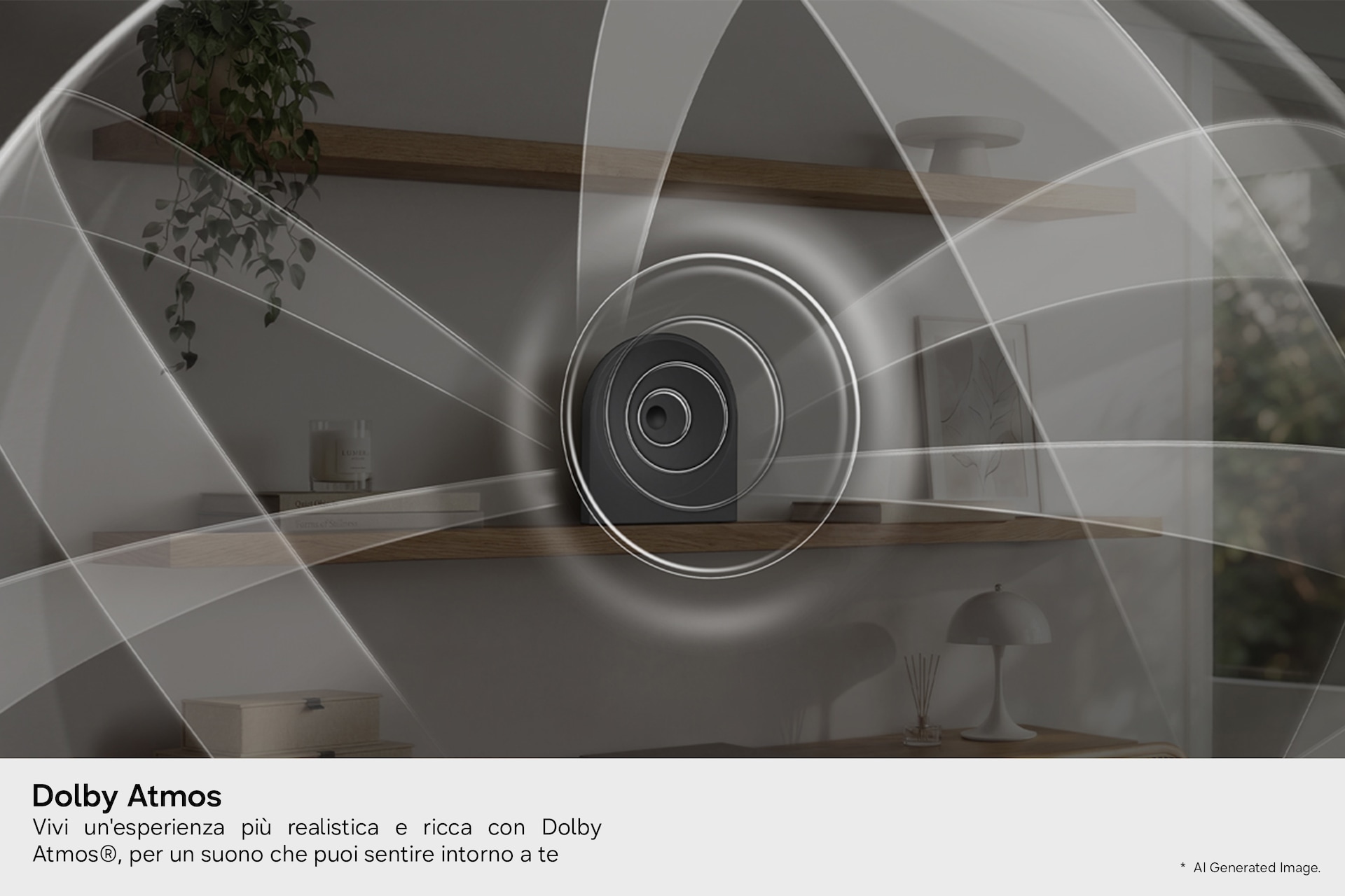 Dolby Atmos Vivi un'esperienza più realistica e ricca con Dolby Atmos®, per un suono che puoi sentire intorno a te