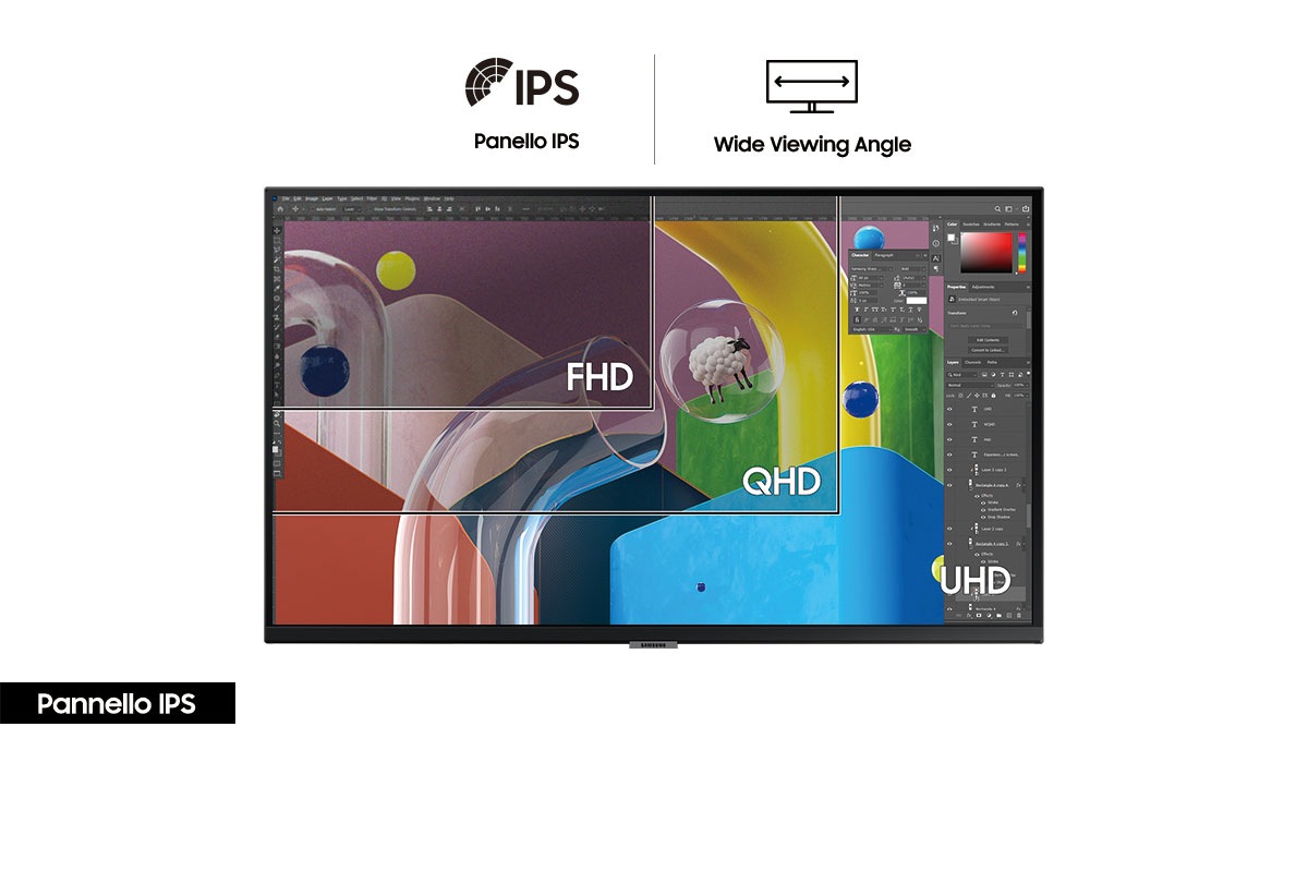 Samsung ViewFinity S8 offre colori chiari con pannello IPS e un ampio angolo di visione di 178 gradi