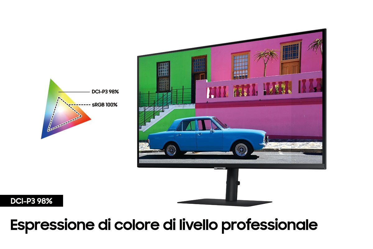 Samsung ViewFinity S8 offre una gamma di colori estesa che supporta fino al 98% di DCI P3
