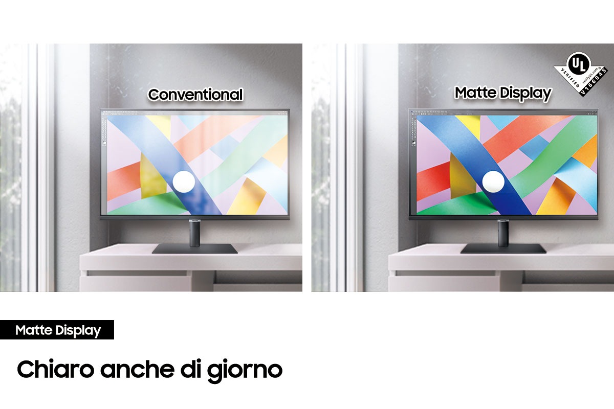 Samsung ViewFinity S8 supporta la tecnologia di visualizzazione opaca per livelli costanti di luminosità e colori