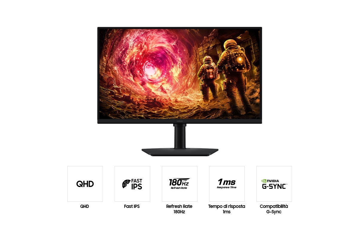 Monitor Gaming Odyssey G5 – G50F da 27” QHD Flat Black