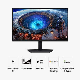 Monitor Gaming Odyssey G8 - G80HF da 27" QHD Flat Black