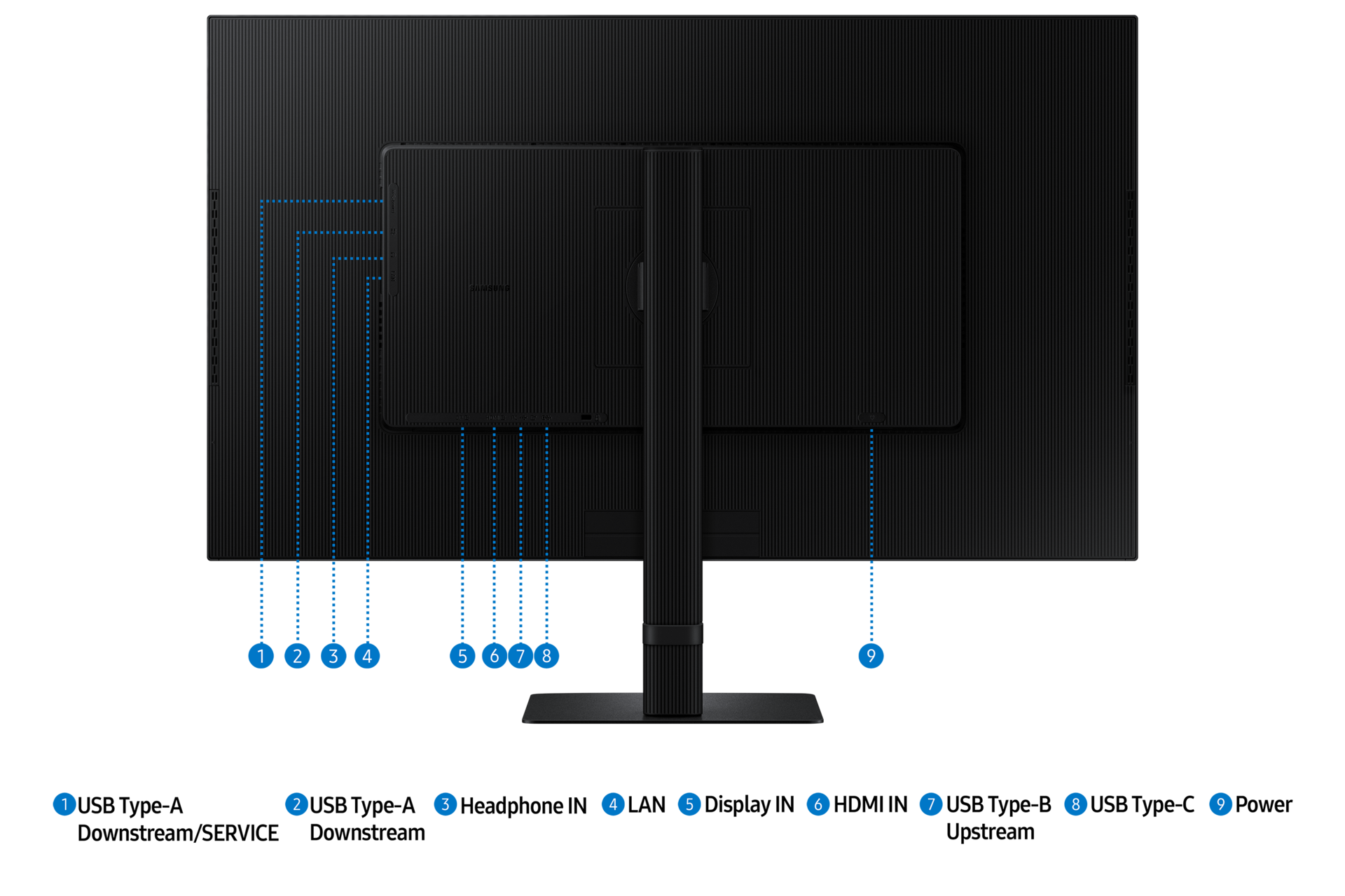 32" ViewFinity S8 S80UD UHD Monitor Back Black 