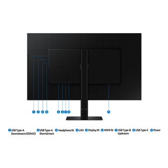 32" ViewFinity S8 S80UD UHD Monitor Back Black 