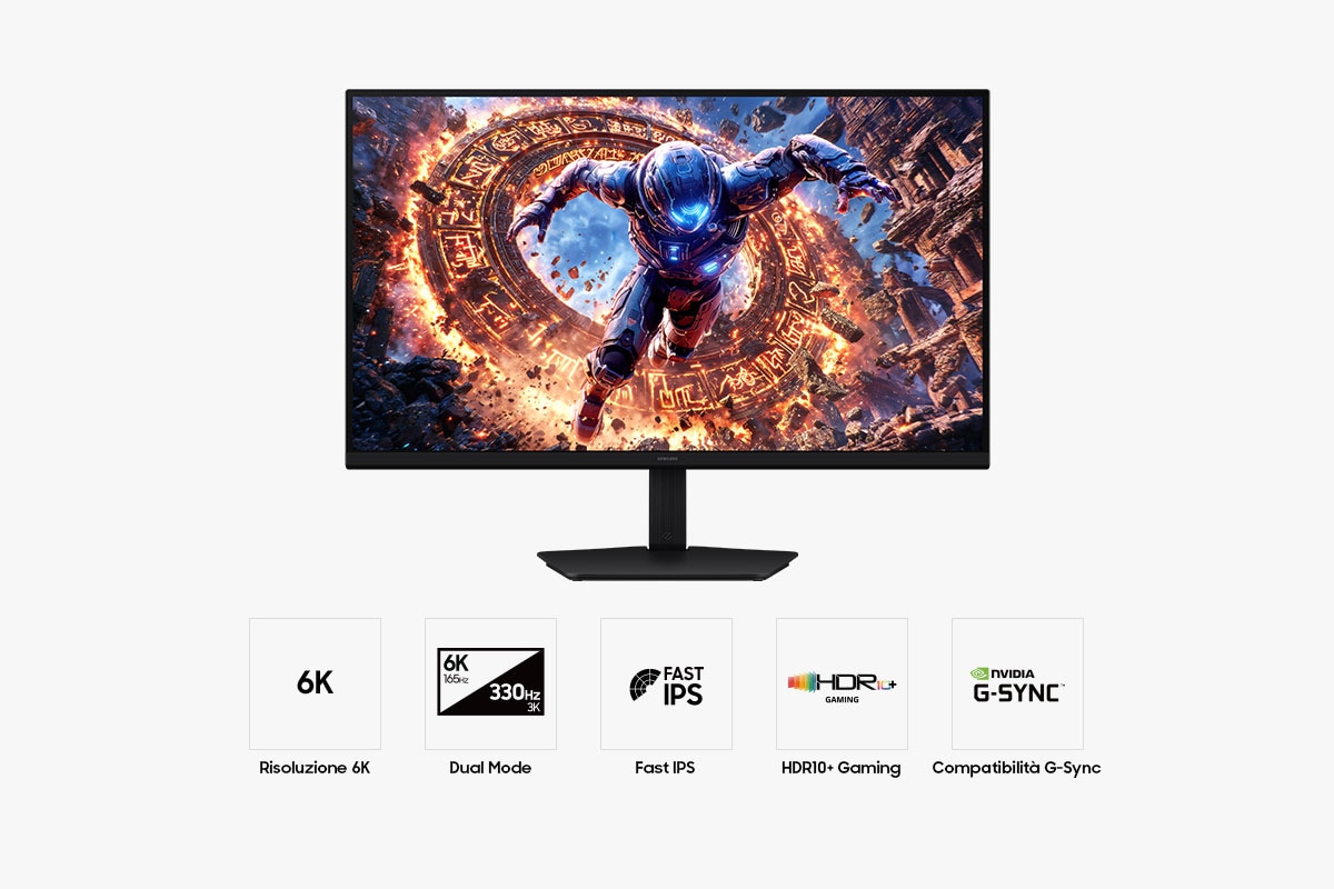 Monitor Gaming Odyssey G8 - G80HS da 32" 6K Flat Black