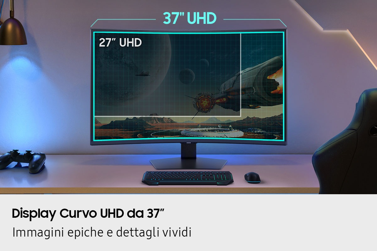 Monitor Gaming Odyssey G7 - G75F da 37" UHD Curvo Black