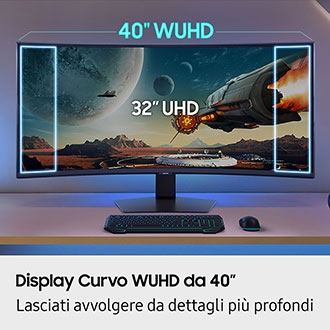Monitor Gaming Odyssey G7 - G75F da 40" WUHD Curvo Black