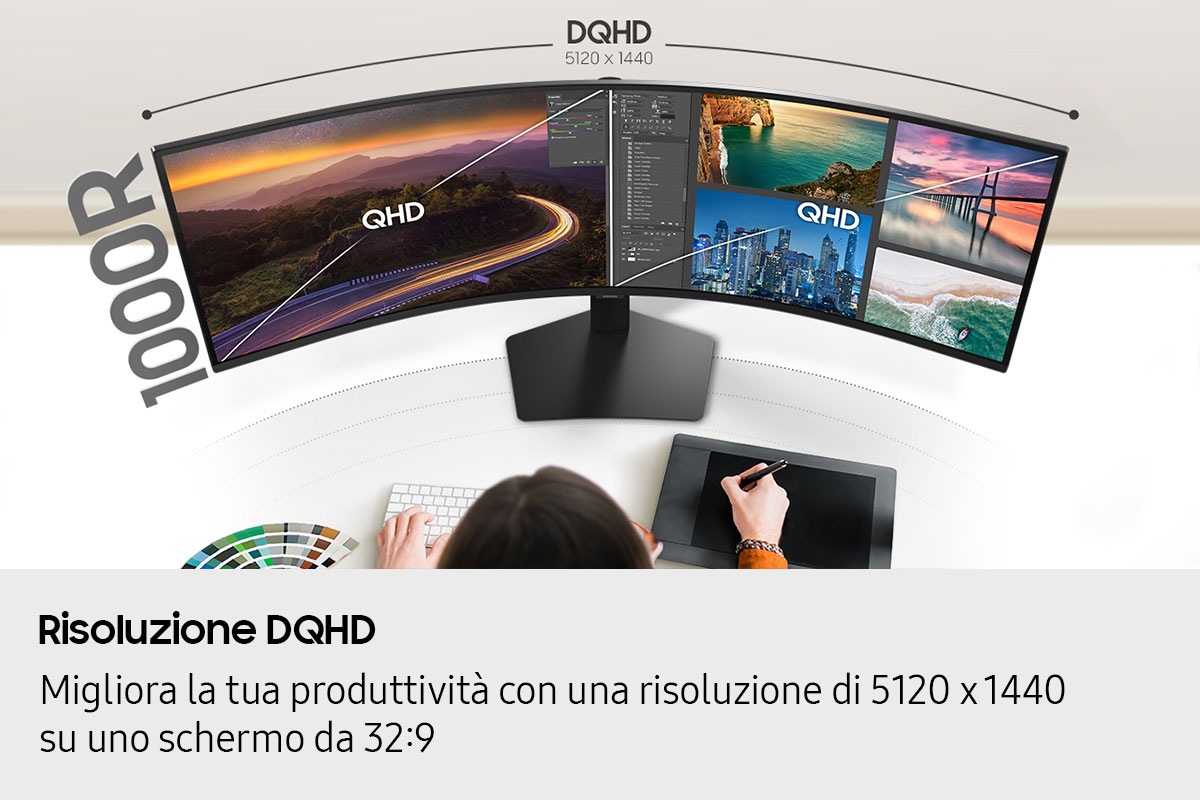 Monitor HRM ViewFinity Serie S9 - S95UF da 49" DQHD Curvo Black